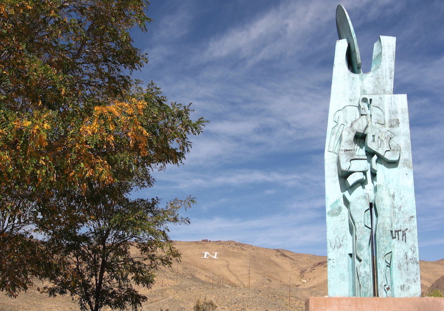 Monument to the Basque sheepherder by Nestor Basterretxea in Reno, Nevada